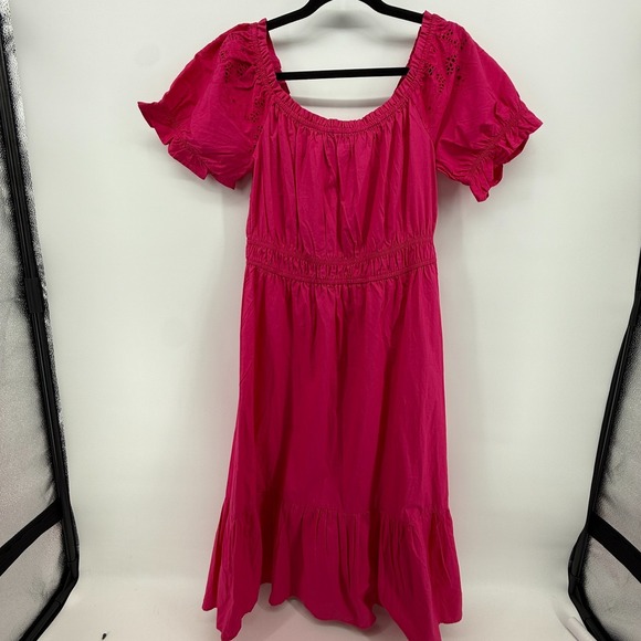 Harlow & Rose Dresses & Skirts - Harlow & Rose Midi‎ Maxi Dress Pink Babydoll Coquette Preppy Sz L Romantic